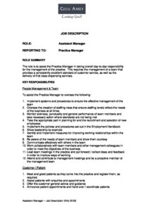 West 49 assistant manager job description